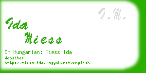 ida miess business card